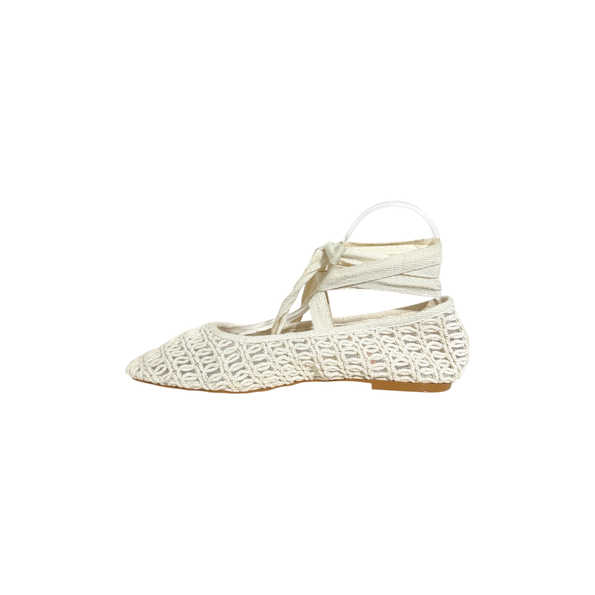 Bailarinas crochet con cinta