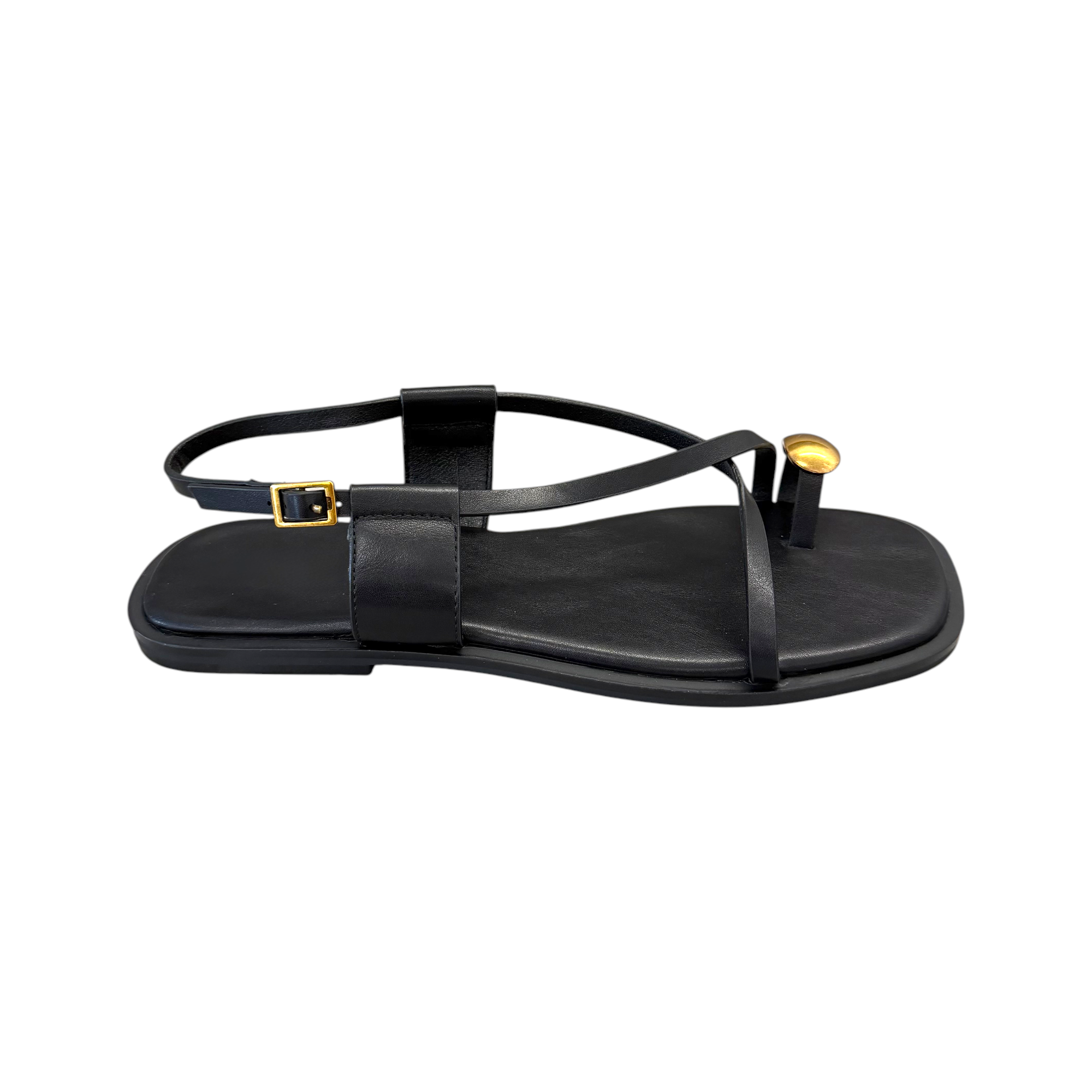 Sandalias con anillo dorado
