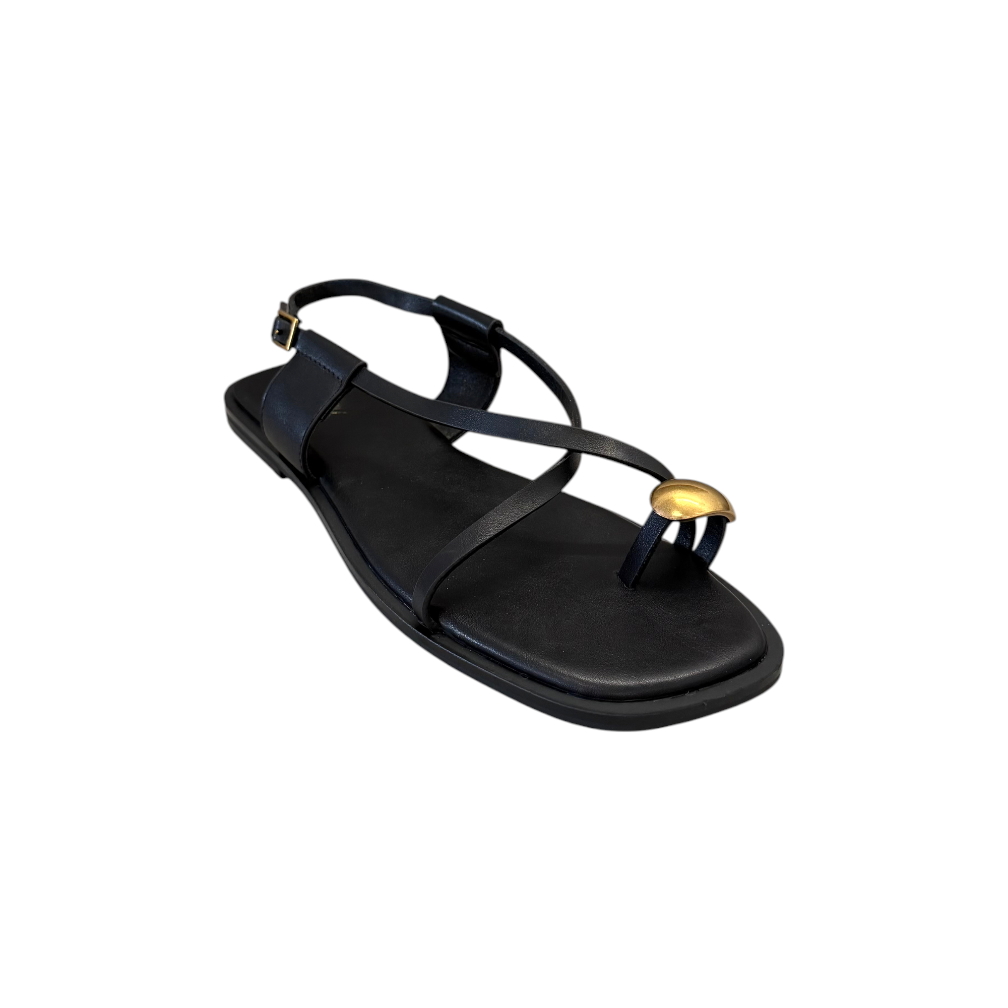 Sandalias con anillo dorado