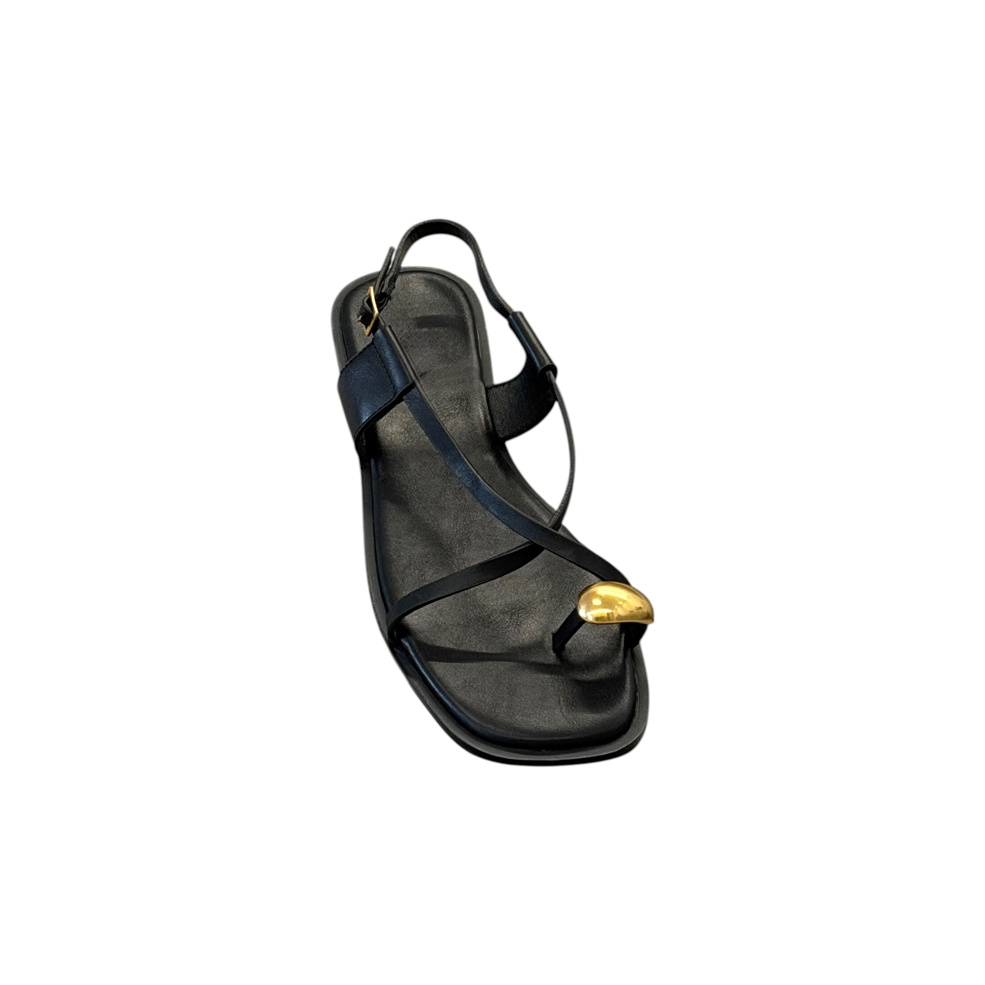 Sandalias con anillo dorado