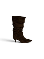 Botas altas tipo slouch de tacón kitten punta fina