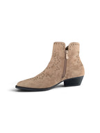 Botines Cowboy con Tachuelas y Bordados | Botas Western Mujer Tacón Bajo