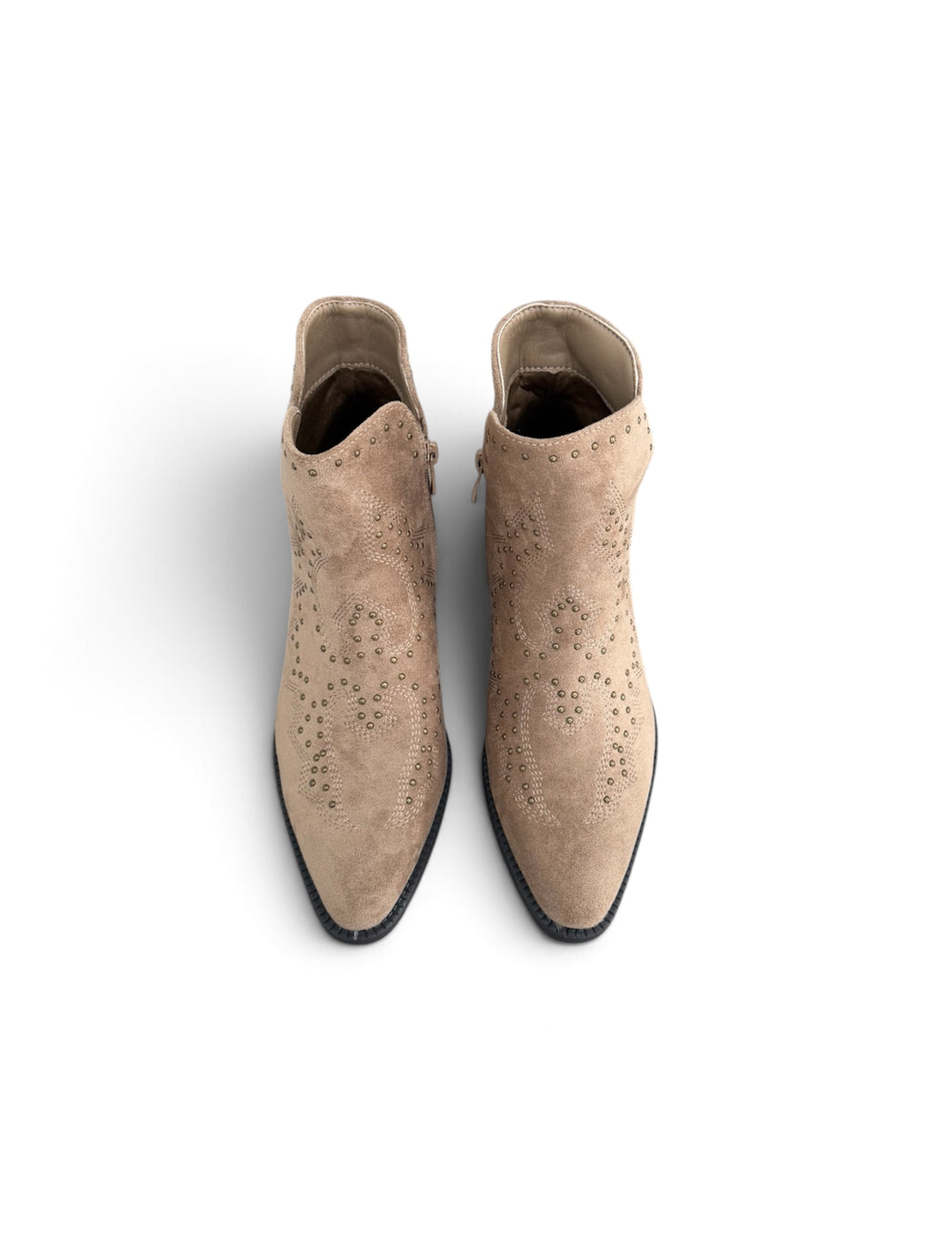 Botines Cowboy con Tachuelas y Bordados | Botas Western Mujer Tacón Bajo