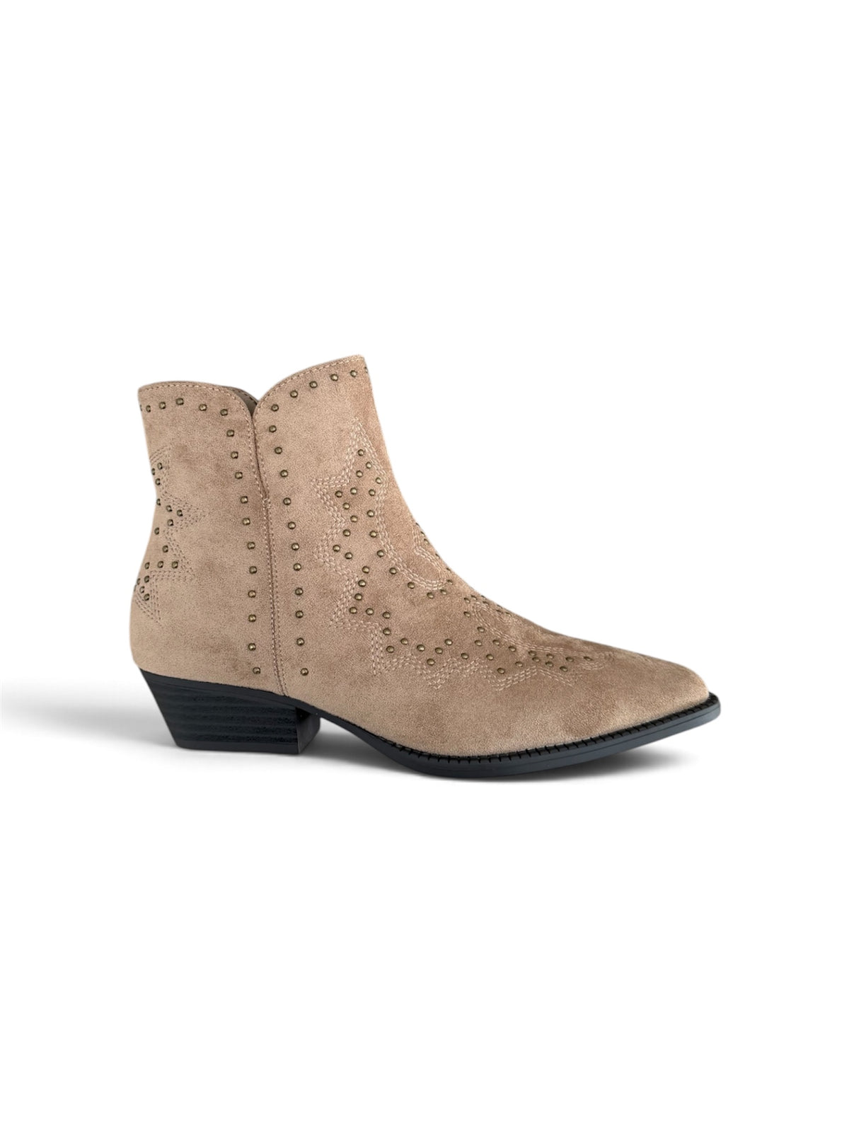 Botines Cowboy con Tachuelas y Bordados | Botas Western Mujer Tacón Bajo
