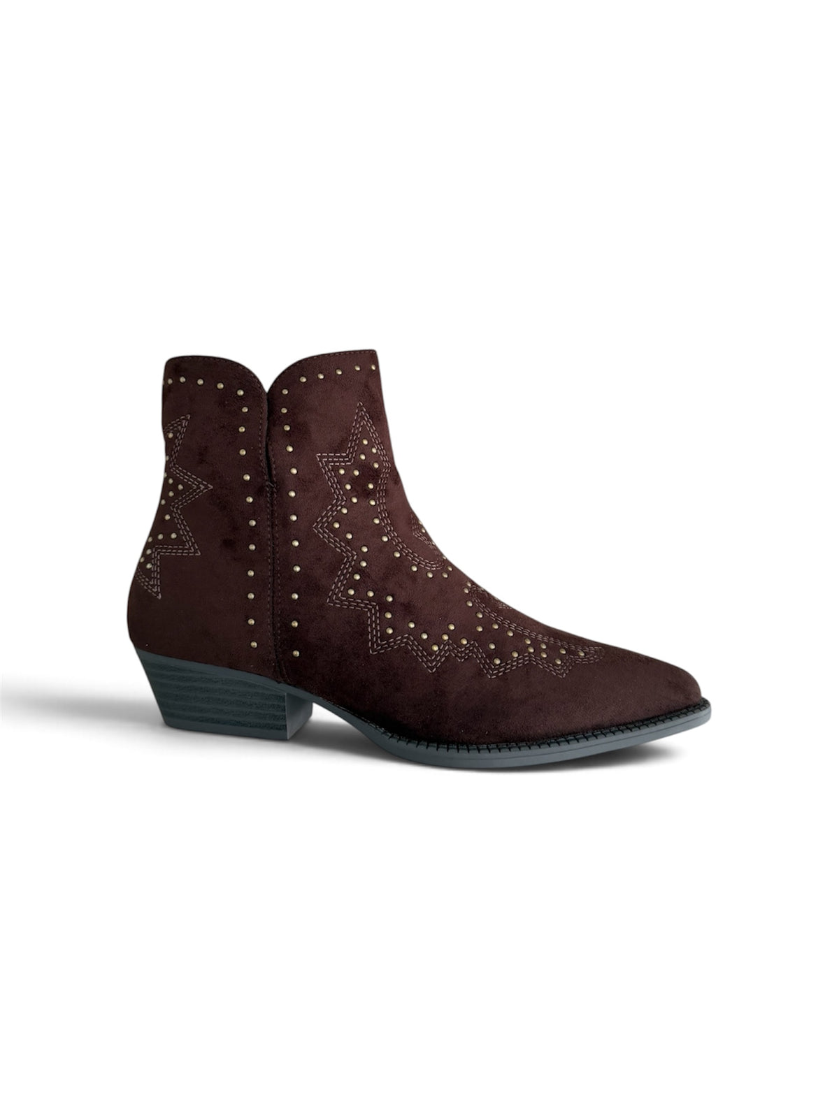 Botines Cowboy con Tachuelas y Bordados | Botas Western Mujer Tacón Bajo