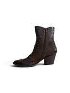 Botines Western Mujer Piel Sintética Serpiente con Tachuelas