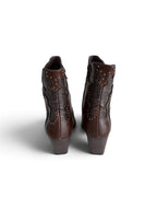 Botines Western Mujer Piel Sintética Serpiente con Tachuelas