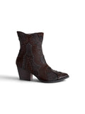 Botines Western Mujer Piel Sintética Serpiente con Tachuelas