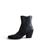 Botines Western Mujer Piel Sintética Serpiente con Tachuelas