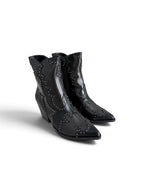 Botines Western Mujer Piel Sintética Serpiente con Tachuelas