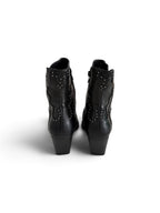 Botines Western Mujer Piel Sintética Serpiente con Tachuelas